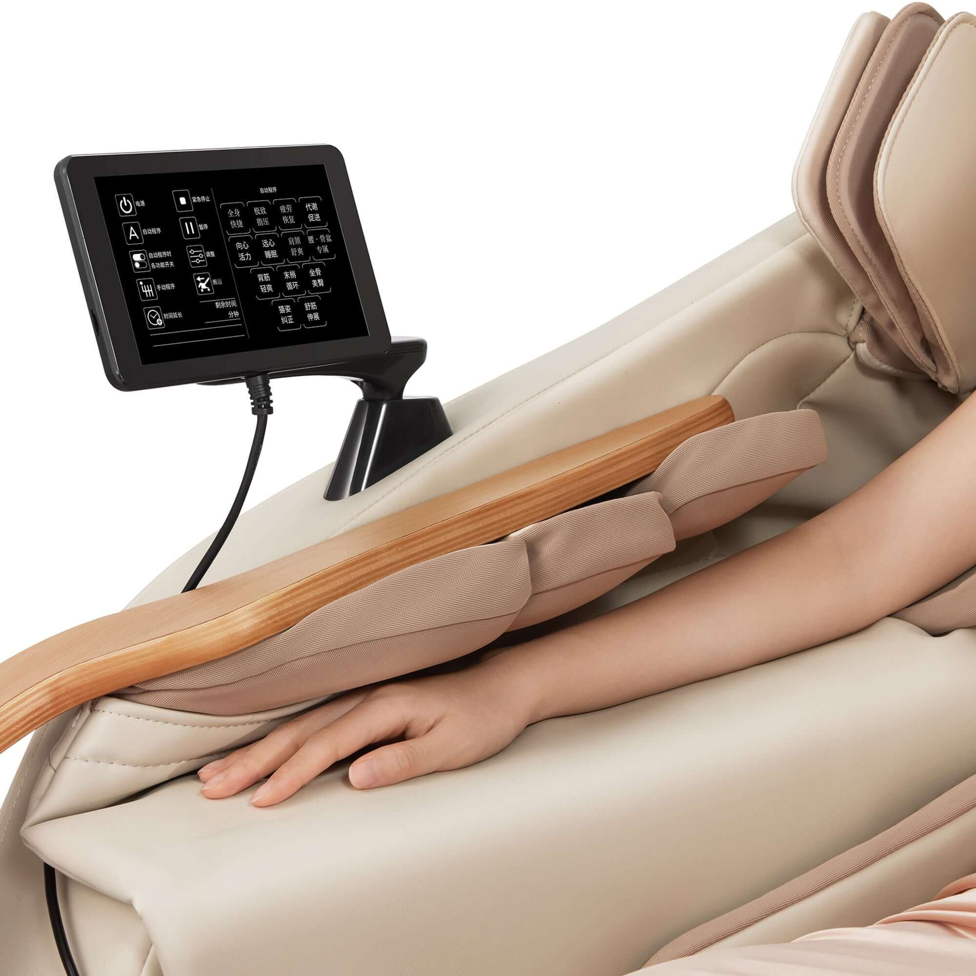 D.coreMassage ChairsD.Core 2 - Made in Japan Ultra Premium Massage Chair w/ Oak Side PanelsCreamMassage Chair Heaven
