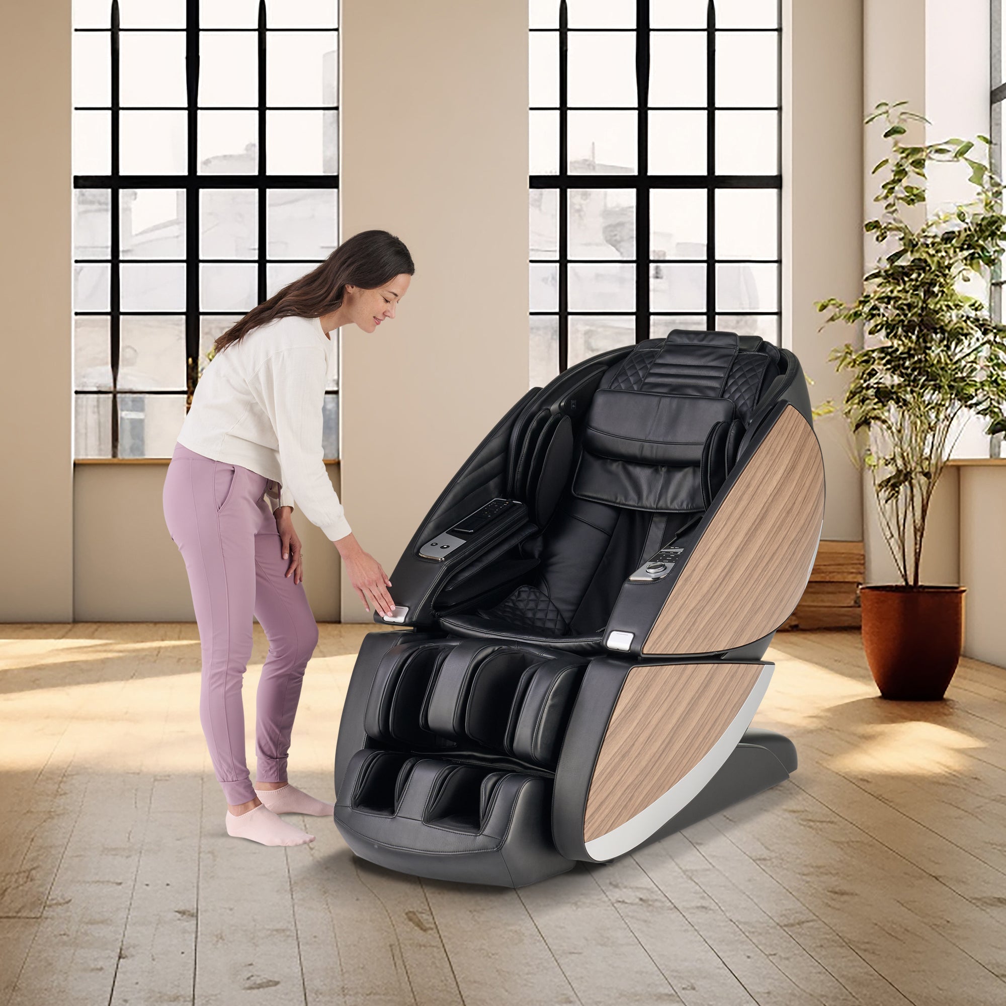 Human TouchMassage ChairSuper Novo X Massage ChairBlack SofHydeMassage Chair Heaven
